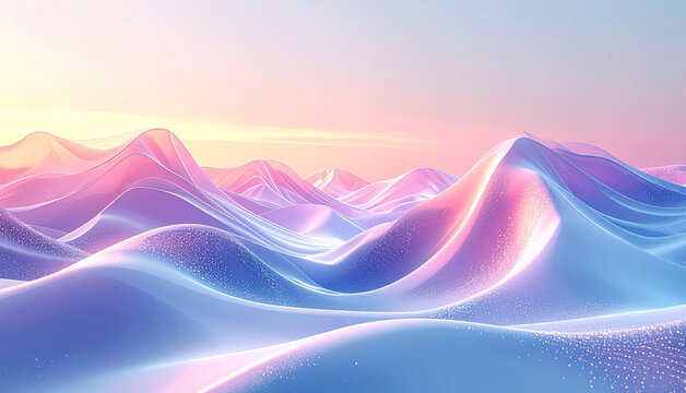 Abstract pastel waves background with calm flowing shapes in blue and pink tones, ideal for wellness, mindfulness, meditation, spa, and modern website hero images with copy space.