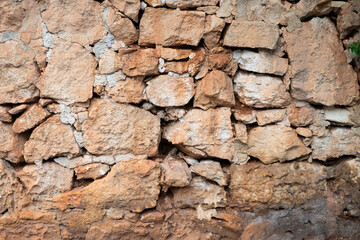 Textured Limestone Wall Front View Sepia Tone