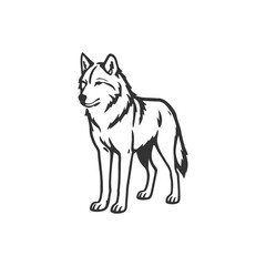 Obraz premium Emberborn Wolf Thin Angular Design