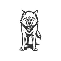 Lone Frost Wolf Linear Art