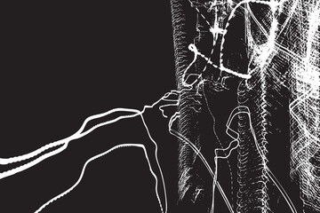 Abstract Network of White Energy Lines and Data Streams on Dark Background