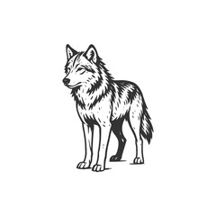 Rune Peak Wolf Shaded Outline