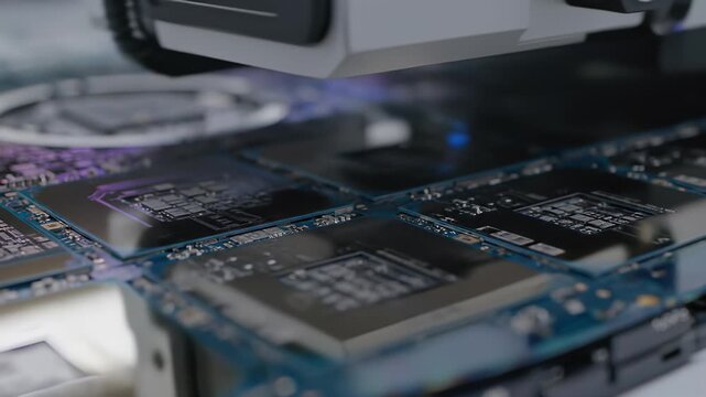Silicon wafer with intricate design and computer mouse, symbolizing technological advancement and forward thinking solutions for use in advertising, education, and corporate presentations.