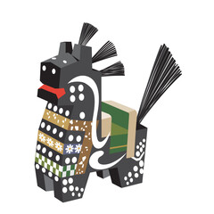 福を運ぶ木彫りの馬 ― チャグチャグ馬っこ（黒）