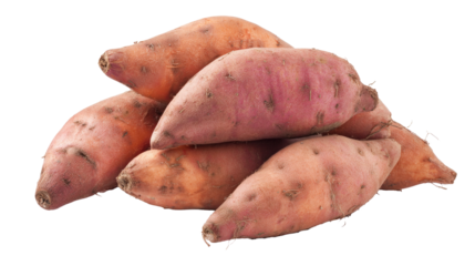 Pile of Sweet Potatoes on Transparent Background