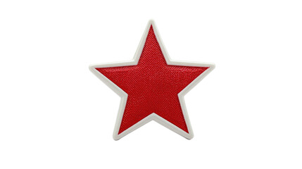 Fototapeta premium Red Star Patch on Transparent Background