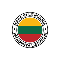 made in lithuania stamp label