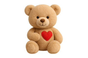 Teddy bear holding heart symbolizing love and childhood