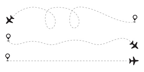 Airplane Flight Route Illustration