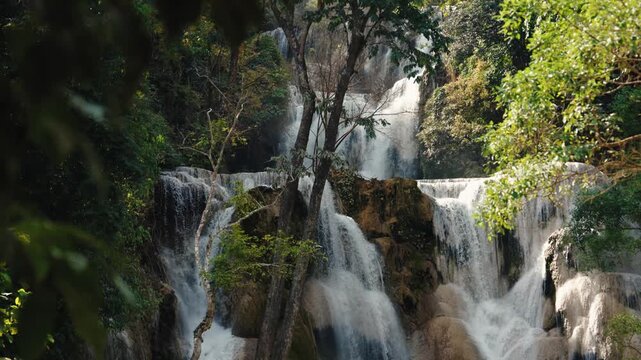 Kuang Si Waterfalls near Luang Prabang town in Laos.