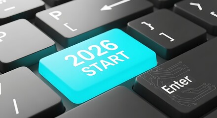New year 2026 start button on keyboard
