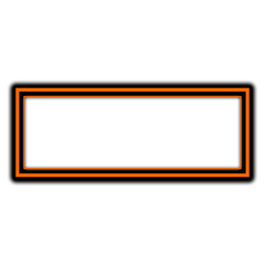 3D illustration of a blank black square frame on a orange wall with empty space for your text design as a vector business banner or digital screen border