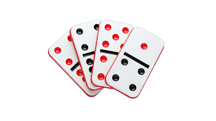 Dominoes Arranged on White Background