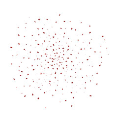 Fototapeta premium Shiny Red Confetti Explosion Particles For Party Celebration Illustration Isolated On Transparent Background