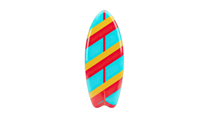 Colorful Surfboard Isolated on White Background