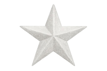 Obraz premium White glitter star ornament for christmas and holiday decoration, glittering sparkling celebration element on transparent