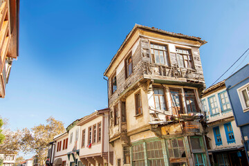old houses in the old town of Tirilye Bursa