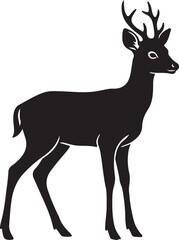 Fototapeta premium Cute Fawn Silhouette, Baby deer icon, Cute Dear Silhouette icon