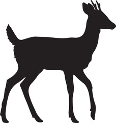 Cute Fawn Silhouette, Baby deer icon, Cute Dear Silhouette icon