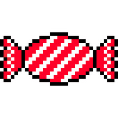 Pixel Candy Sweet Icon, Candy for Christmas, 8 bit candy 