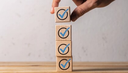 A man holding a wooden alphabet block and a sign featuring a success word concept for preschool children learning school letters and numbers in a fun education box