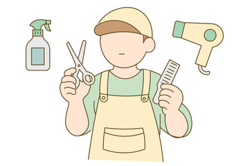 Visiting Hairdresser Preparing Haircut for Home Care and Elderly Services