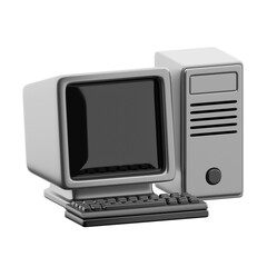 Retro Desktop Computer 3d illustration