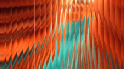Vibrant orange and teal abstract background with dynamic vertical lines