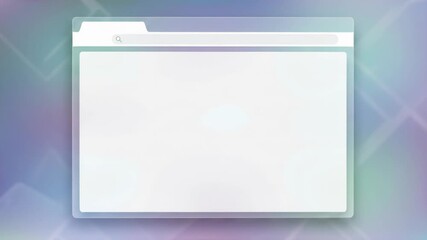 A blank, clean browser window interface set against a soft pastel background with subtle geometric shapes and light reflections. Minimalist digital - Powered by Adobe