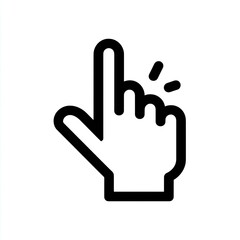 Obraz premium Hand Gesture Icon: Pointing Finger for Touch/Click in UI Interface Design