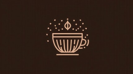 Outline illustration of a steaming cup of beverage.