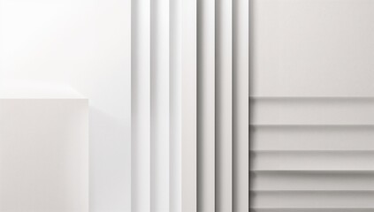 Fototapeta premium Geometric Abstract Minimalist White Layers Background - Modern Clean Design