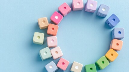 challenge. Colorful board game pieces arranged in a circle on light blue, evoking playful strategy and fun. tutorial guides, club newsletters, designed for tourism and weekend activity guides.
