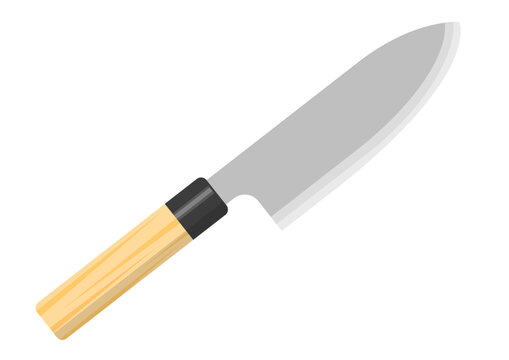 家庭用出刃包丁のイラスト--Deba Knife (Traditional Japanese Kitchen Knife)