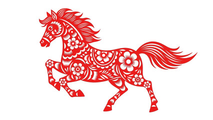 2026 chinese new year design featuring a horse zodiac illustration