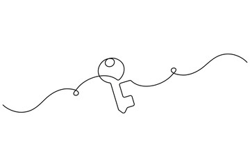 Online data protection lock one line drawing modern minimalist outline vector
