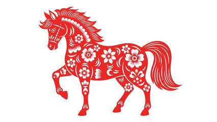 Fototapeta premium 2026 chinese new year design featuring a horse zodiac illustration