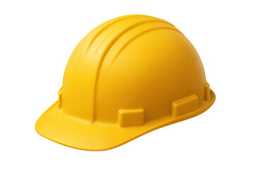 Fototapeta premium Yellow construction hard hat representing safety, protection, and security on building sites or industrial works