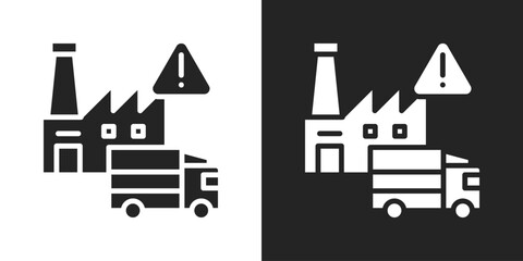 Supply Chain Icon In Black And White Glyph Style