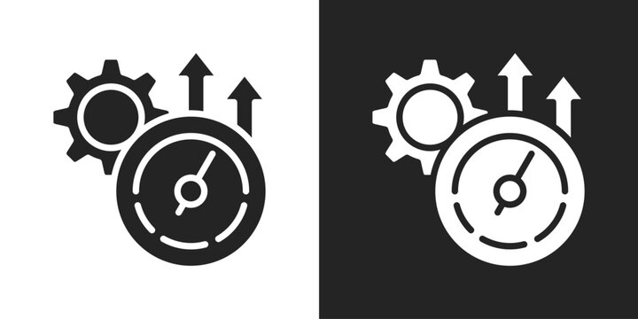 acceleration Icon In Black And White Glyph Style