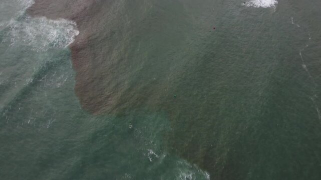 Aerial Drone Footage of Sewage Spill at North Sands Beach and Salcombe Estuary, South Devon, England