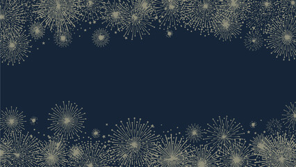Elegant Night Sky with Fireworks and Sparkling Snowflakes for Holiday Celebrations
