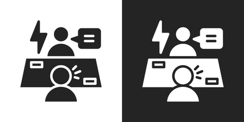 dispute Icon In Black And White Glyph Style