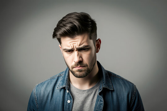 Young handsome man wearing casual clothes skeptic and nervous, frowning upset because of problem. negative person.