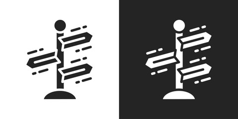 signpost Icon In Black And White Glyph Style © Rusmicon