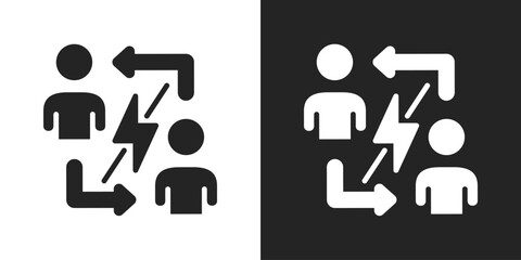 Opponent Icon In Black And White Glyph Style