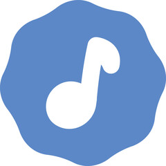 Music note on a blue background