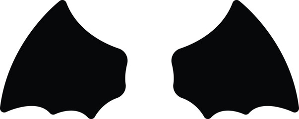 Simple silhouette of black devil wings