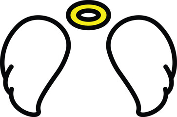 Angel wings with a golden halo