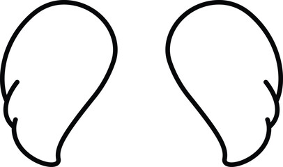 Simple outline icon of angel wings